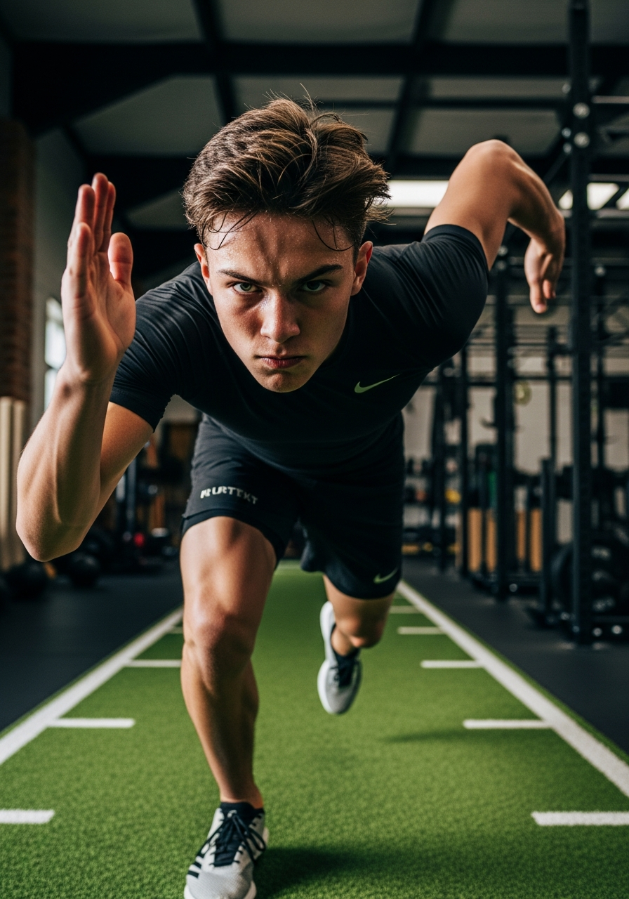 Athlete sprinting